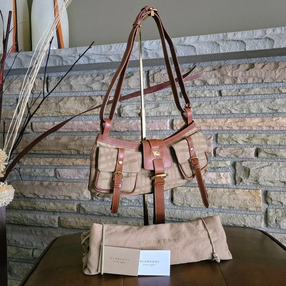 Burberry Brown Plaid Shoulder Bag - Picture 8 of 13